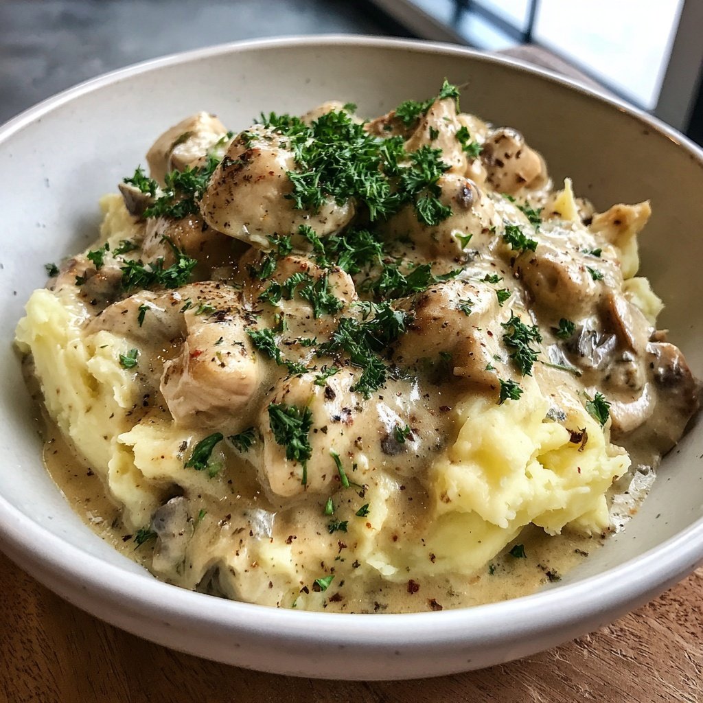 Comfort Food Creamy Chicken and Mashed Potatoes
