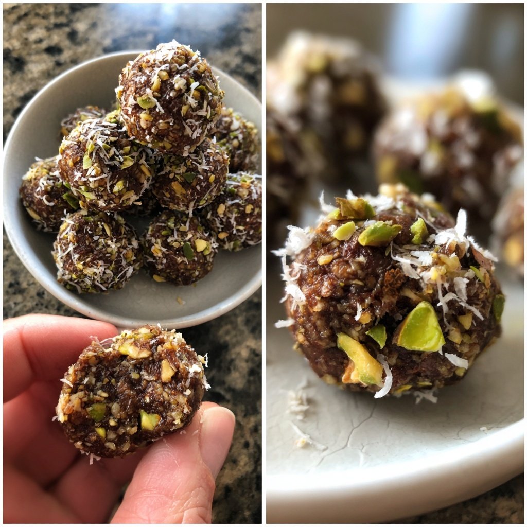 Chocolate Pistachio Coconut Bites