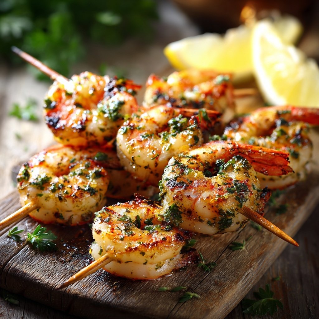 Grilled Lemon Shrimp Skewers